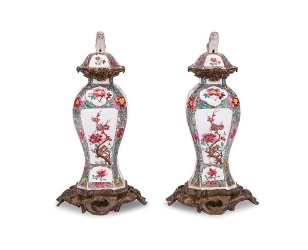 Coppia di vasi in porcellana p  - Asta Antiquariato, Pittura, Oggetti d'arte, Porcellana, Arte Moderna - Incanto Casa d'Aste e Galleria