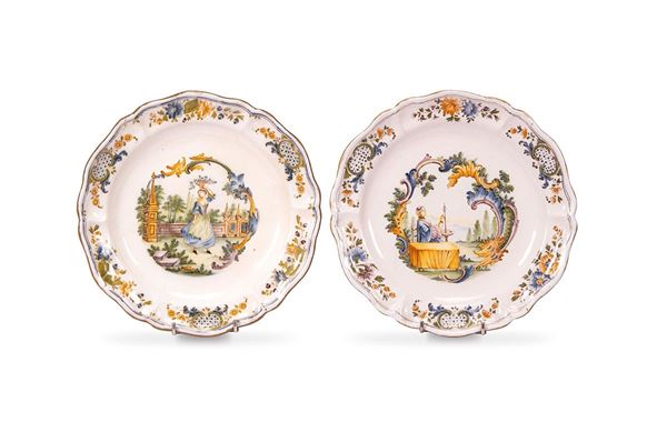 Coppia di piatti in maiolica c  - Auction Dipinti del XX secolo - Incanto Casa d'Aste e Galleria