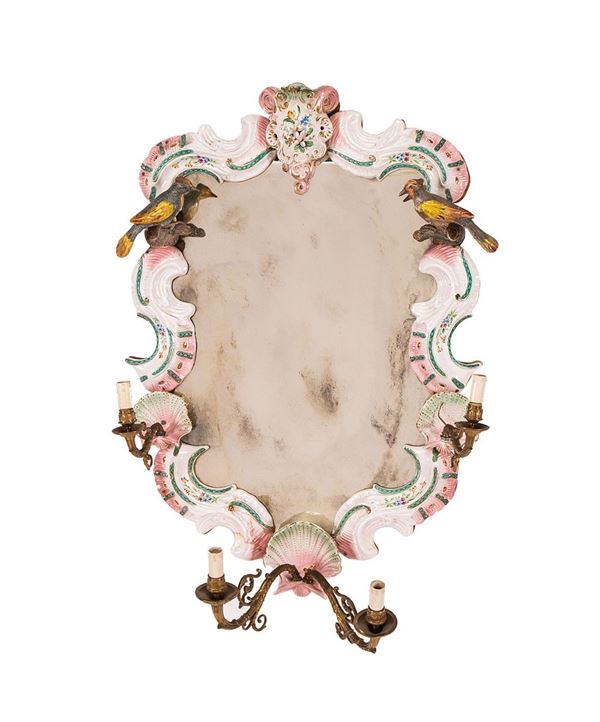 Specchiera con cornice in porc  - Asta Antiquariato, Pittura, Oggetti d'arte, Porcellana, Arte Moderna - Incanto Casa d'Aste e Galleria