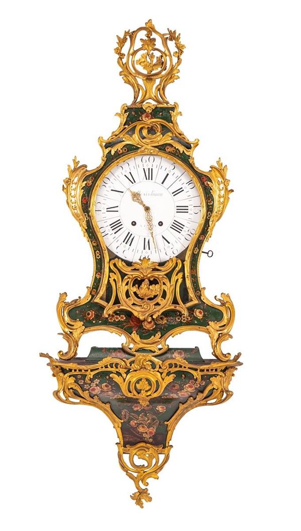 Orologio a cartel in lacca ver