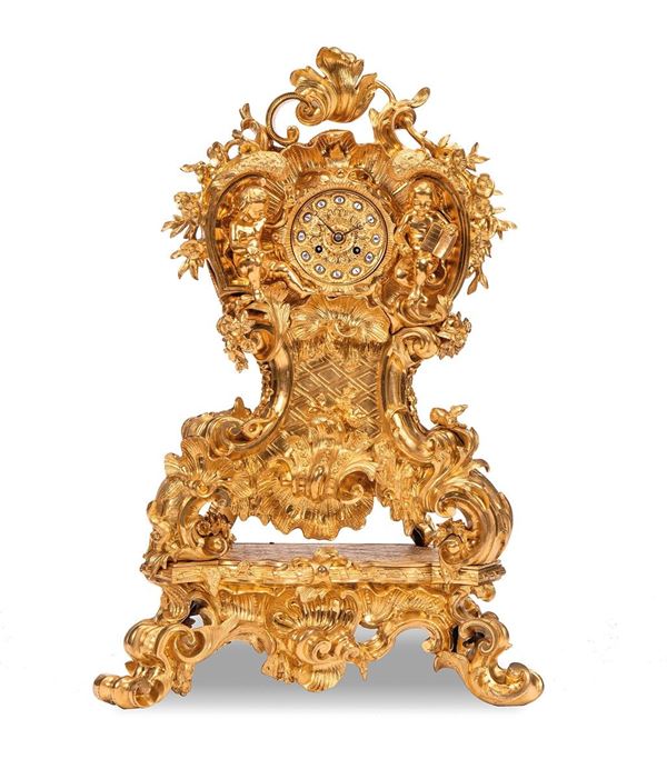 Grande orologio d&#39;appoggio in   - Auction Dipinti del XX secolo - Incanto Casa d'Aste e Galleria