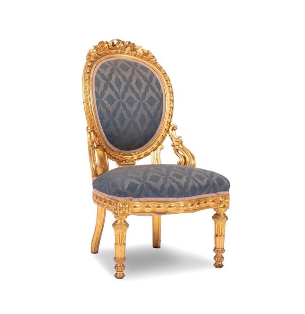Sedia in legno scolpito e dora  - Asta Antiquariato, Pittura, Oggetti d'arte, Porcellana, Arte Moderna - Incanto Casa d'Aste e Galleria