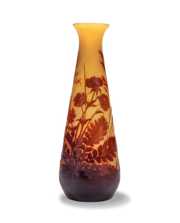 Emile Gall&#233; - Vaso tronco conico in vetro do