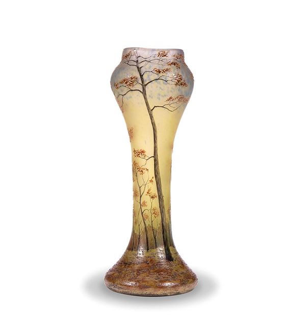 Vaso in vetro triplo riposante  - Asta Antiquariato, Pittura, Oggetti d'arte, Porcellana, Arte Moderna - Incanto Casa d'Aste e Galleria