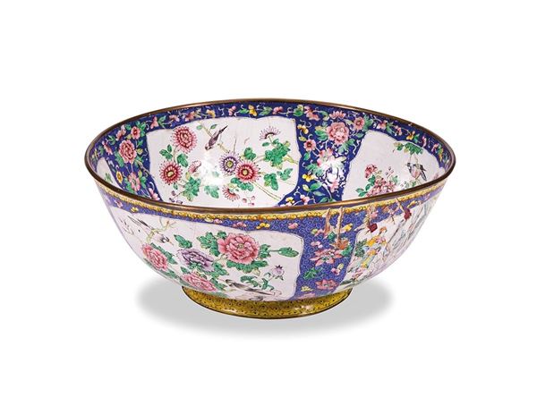 Bacile in rame smaltato in pol  - Asta Antiquariato, Pittura, Oggetti d'arte, Porcellana, Arte Moderna - Incanto Casa d'Aste e Galleria