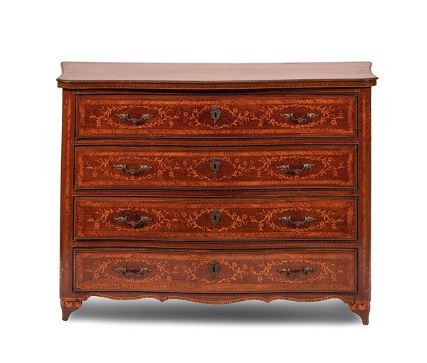 Com&#242; impiallacciato e intarsia  - Asta Antiquariato, Pittura, Oggetti d'arte, Porcellana, Arte Moderna - Incanto Casa d'Aste e Galleria