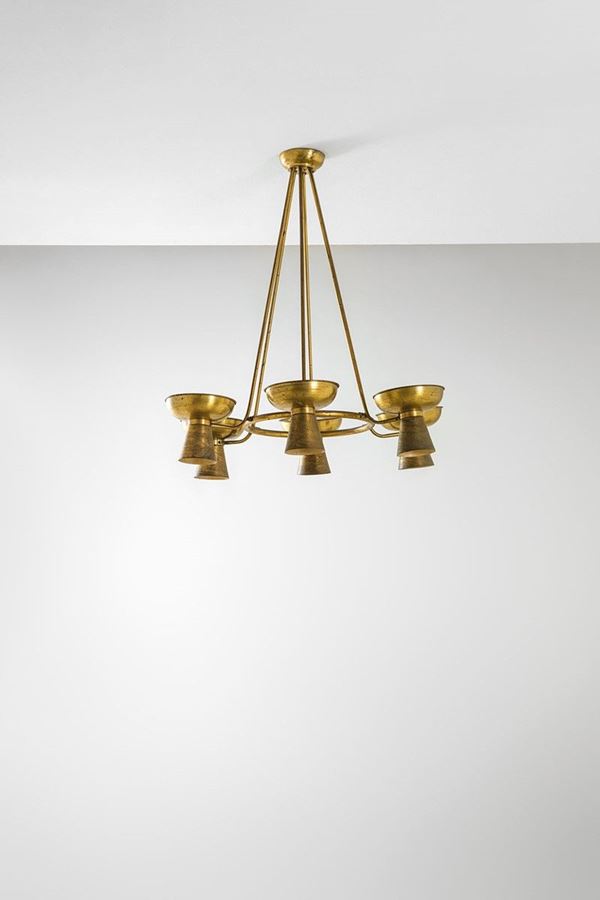 Lampadario a sei lumi
Ottone.