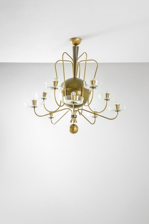 Grande lampadario a dieci lumi