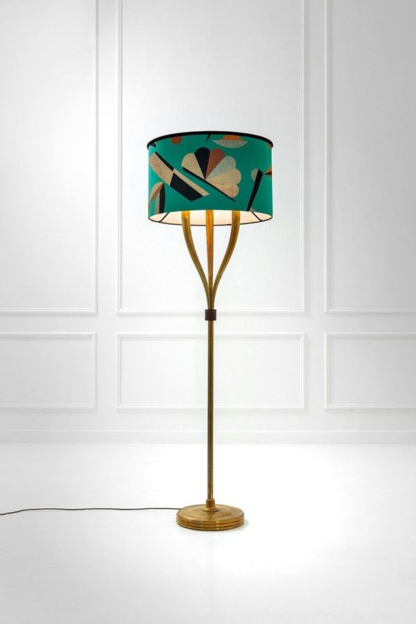 Lampada da terra
Ottone, legn