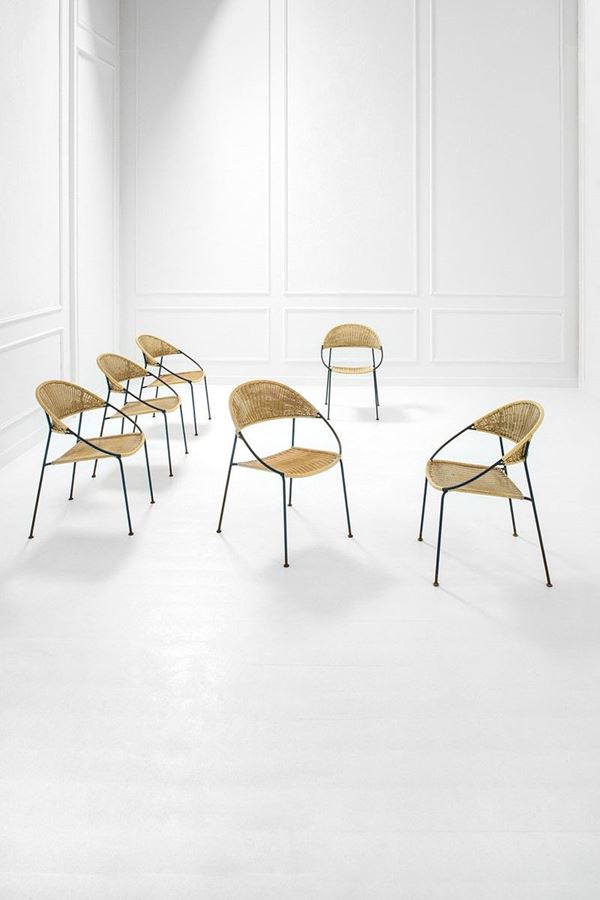 Gastone Rinaldi : Sei sedie mod. DU41
Metallo l  - Asta Design, Winter Sale - Incanto Casa d'Aste e Galleria