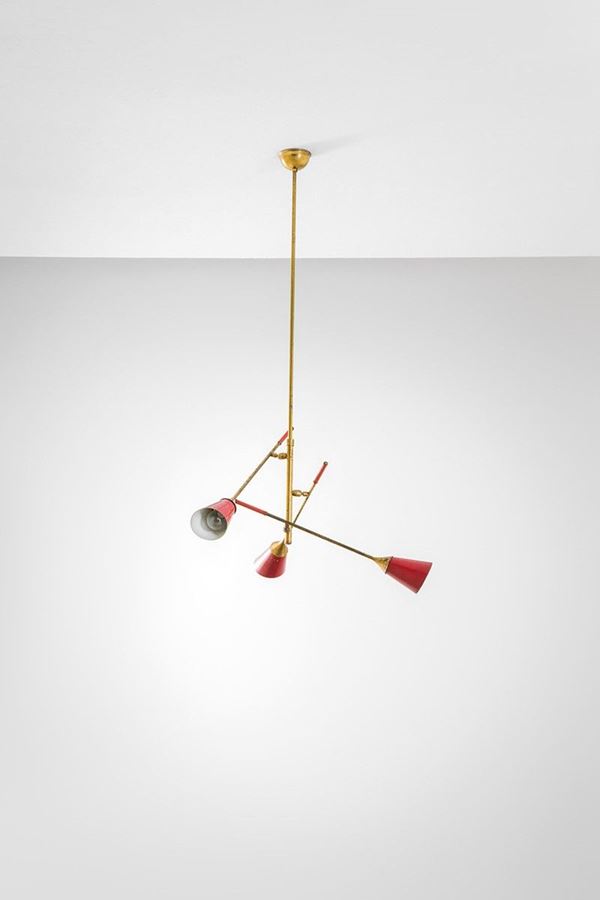 Lampada a sospensione a tre br  - Asta Design, Winter Sale - Incanto Casa d'Aste e Galleria