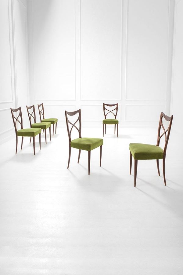 Sei sedie
Legno tinto, tessut  - Asta Design, Winter Sale - Incanto Casa d'Aste e Galleria