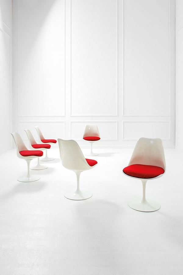 Eero Saarinen : Sei sedie mod. Tulip  - Asta Classic Design - Incanto Casa d'Aste e Galleria