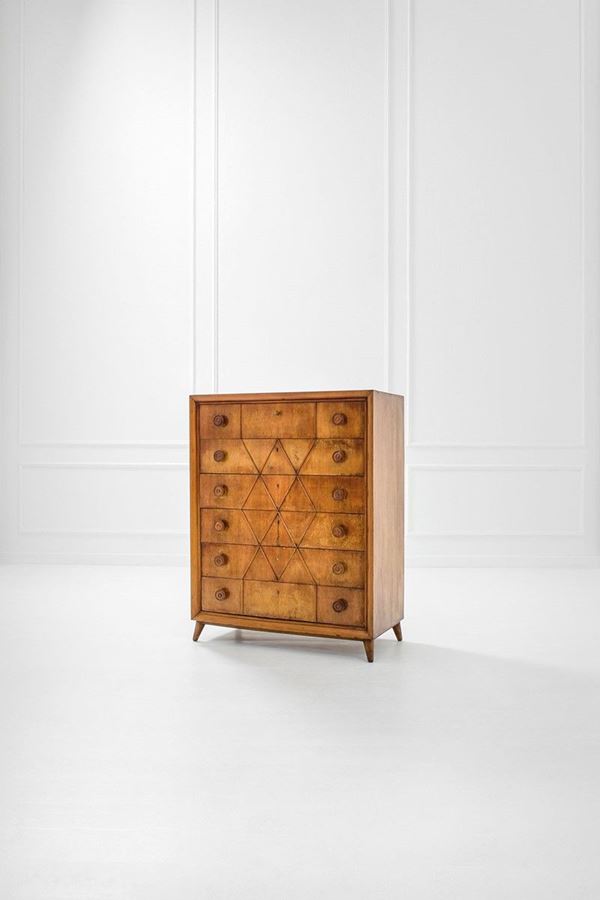 Gianni Vigorelli - Cassettiera
Legno tinto.
195