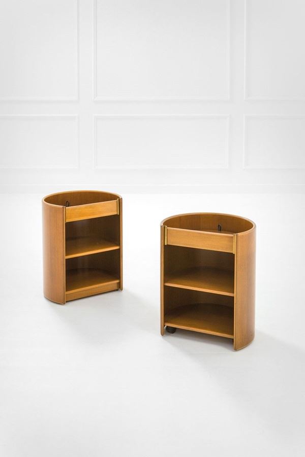 Afra e Tobia Scarpa : Coppia di comodini della serie  - Asta Design, Winter Sale - Incanto Casa d'Aste e Galleria