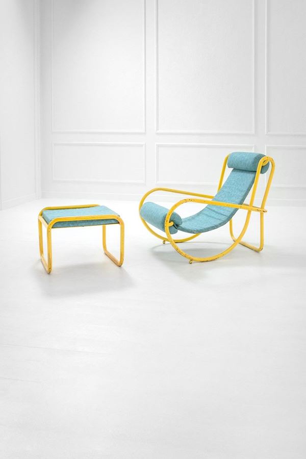 Gae Aulenti : Poltrona e poggiapiedi della s  - Asta Design, Winter Sale - Incanto Casa d'Aste e Galleria