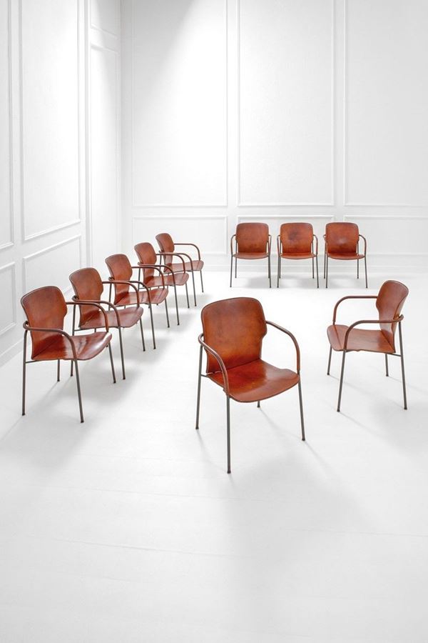 Gianfranco Frattini : Dieci poltroncine mod. Lalanda  - Asta Design, Winter Sale - Incanto Casa d'Aste e Galleria