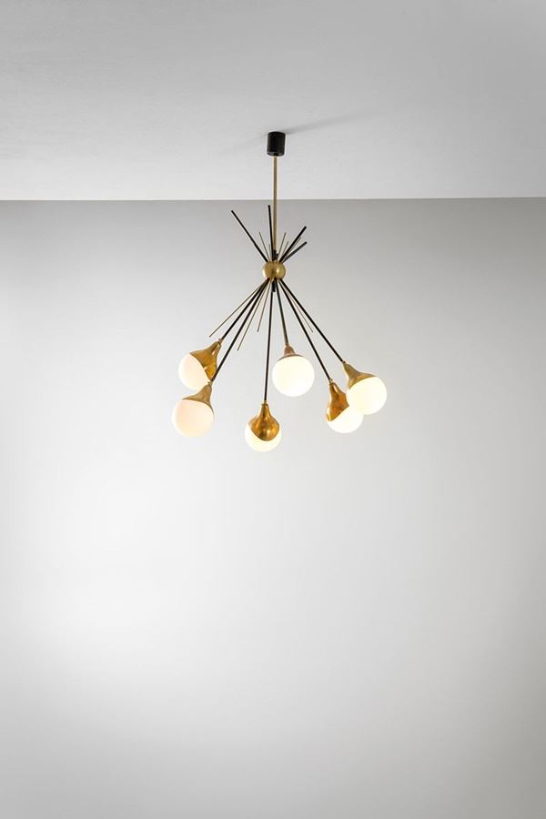 Stilnovo : Lampadario a sei lumi
Ottone,  - Asta Design, Winter Sale - Incanto Casa d'Aste e Galleria