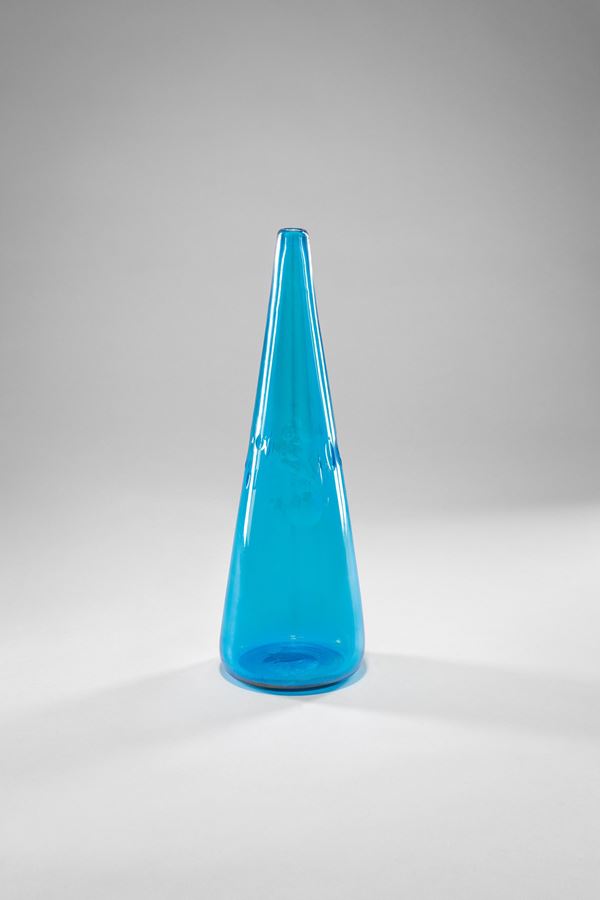 Vinicio Vianello - Vaso Milleocchi in vetro azzurro