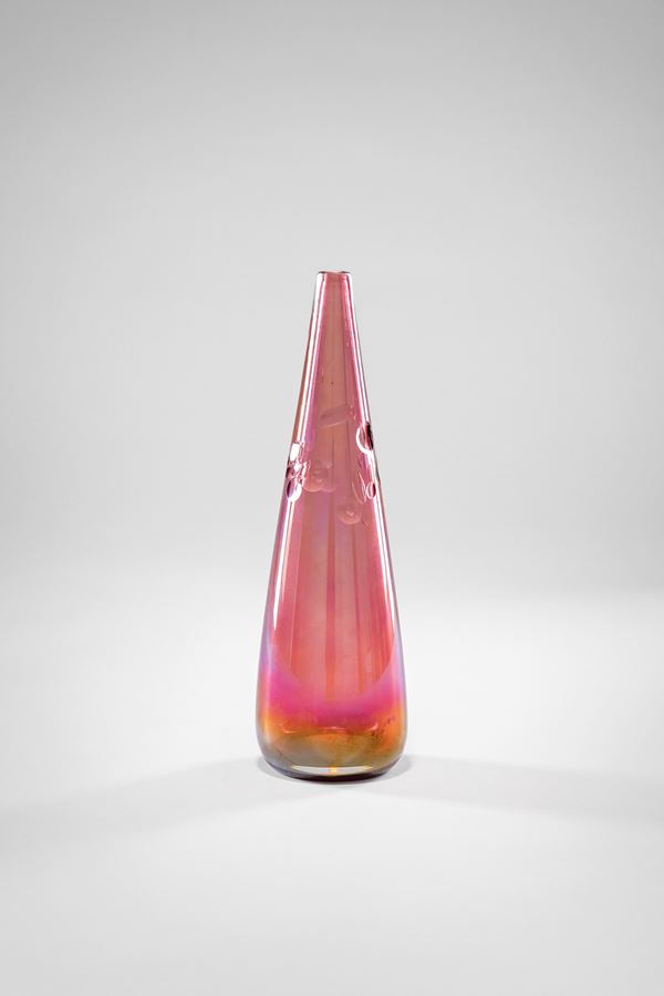 Vinicio Vianello - Vaso Milleocchi in vetro rosa