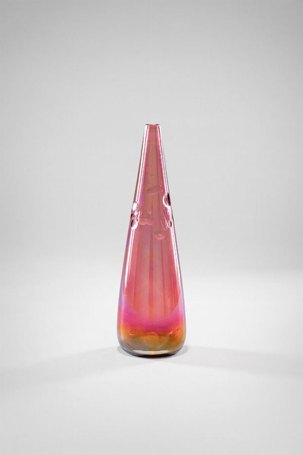 Vinicio Vianello - Vaso Milleocchi in vetro rosa