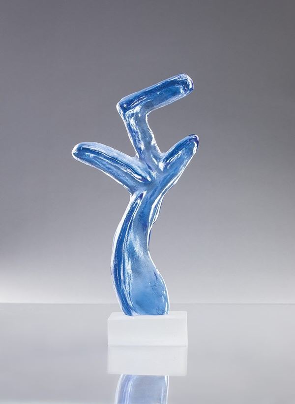 Riccardo Licata - Scultura in vetro azzurro