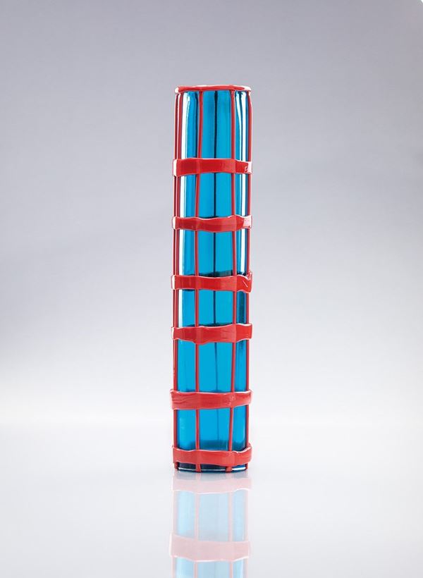 Fulvio Bianconi : Vaso Cestino  - Asta Vetri di Murano - Incanto Casa d'Aste e Galleria