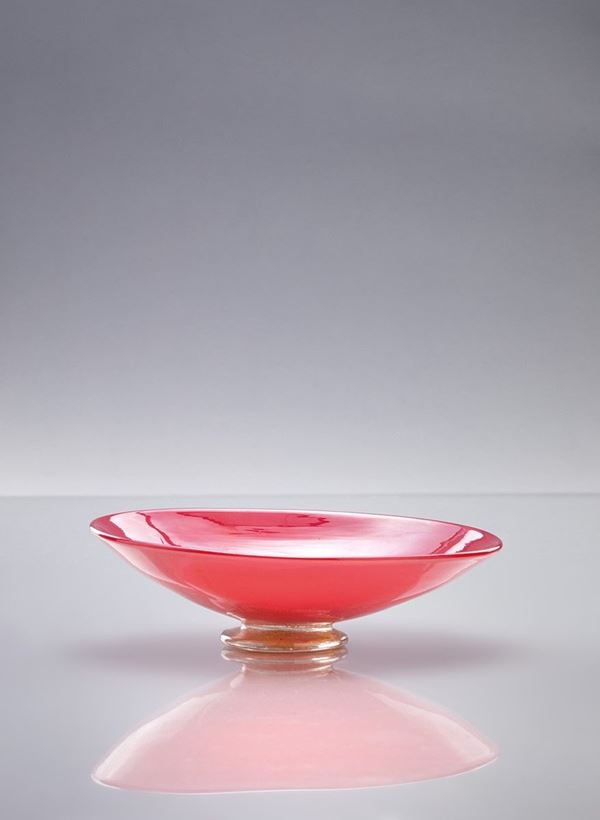 Flavio Poli : Coppa in vetro rosso rubino  - Auction Murano Glass - Incanto Casa d'Aste e Galleria