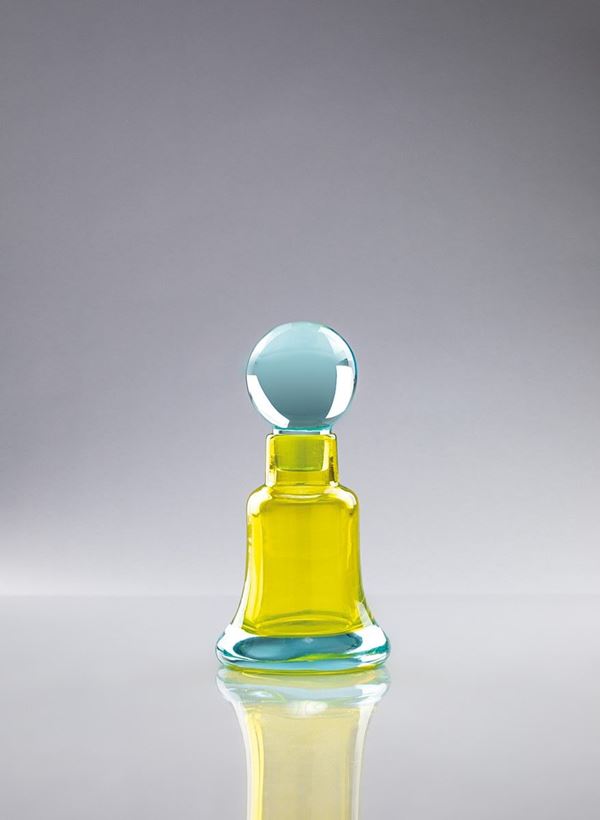 Mario Pinzoni : Bottiglia in vetro sommerso  - Auction Murano Glass - Incanto Casa d'Aste e Galleria