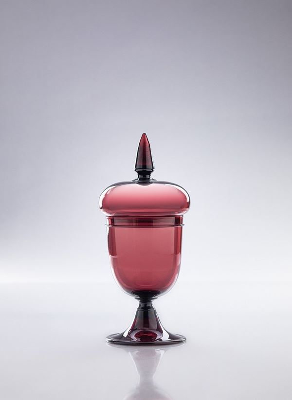 Paolo Venini : Vaso con coperchio mod. 4744  - Asta Vetri di Murano - Incanto Casa d'Aste e Galleria