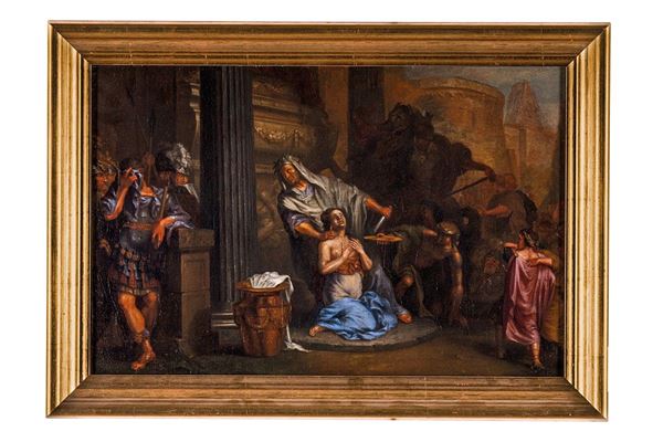 Dipinto,Sacrificio di Polissena, Pittore della fine del XVII secolo 