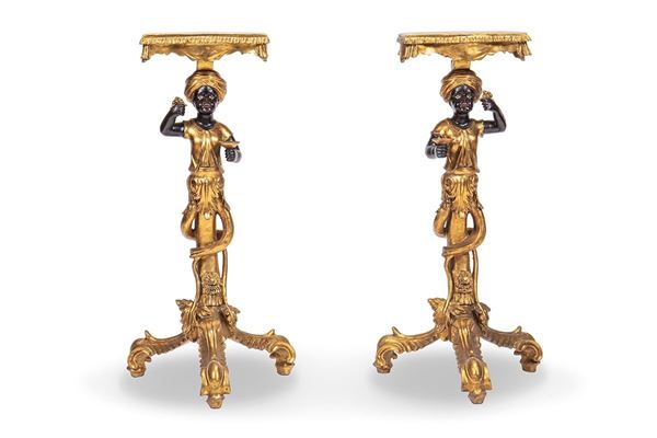 Due trespoli in legno dorato  - Auction Antiques and Decorative Arts - Incanto Casa d'Aste e Galleria