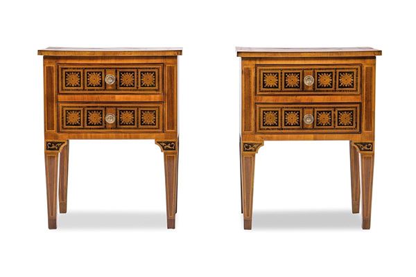 Coppia di comodini a due cassetti  - Auction Antiques, Works of Art and Decorative Objects - Incanto Casa d'Aste e Galleria