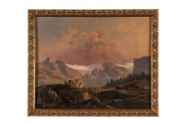 Emilio Galli - Dipinto, Scena alpestre