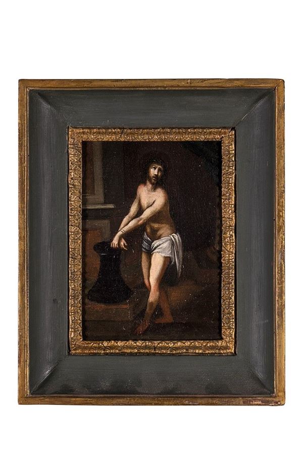 Dipinto, Cristo alla colonna, Pittore italiano del XVII secolo.