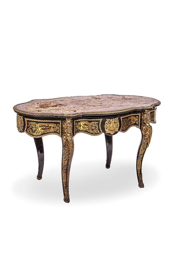 Tavolo ovale in legno ebanizzato, Napoleone III