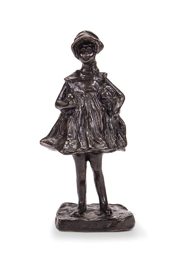 Pavel Petrovitch Trubetskoy - Scultura in Bronzo, Ragazza con giocattoli