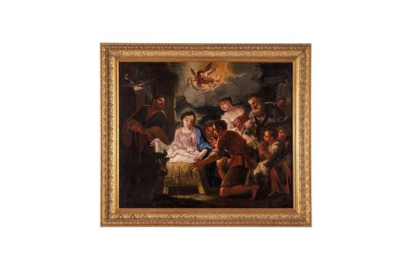 Dipinto, L&#39;Adorazione dei pastori, Cerchia di Sebastiano Conca (1680-1764)  - Asta Antiquariato e Arti Decorative - Incanto Casa d'Aste e Galleria