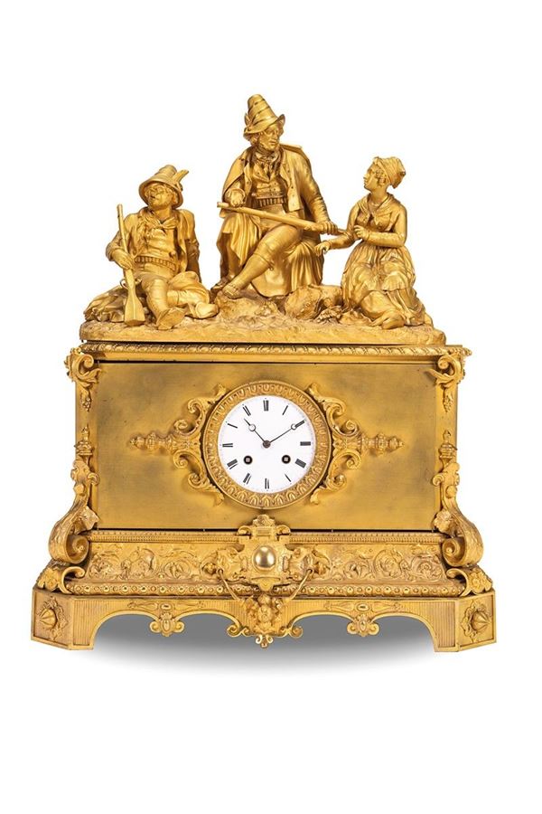 Orologio in bronzo, Francia XIX secolo