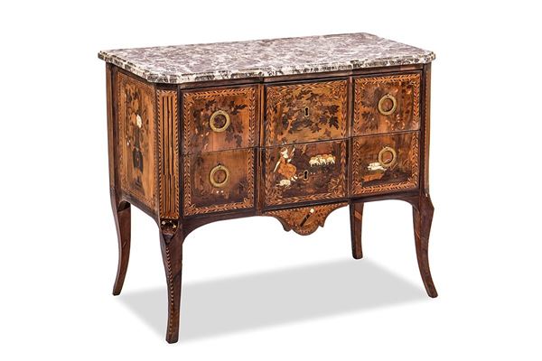 Com&#242; intarsiato, Francia XVIII secolo  - Auction Antiques and Decorative Arts - Incanto Casa d'Aste e Galleria