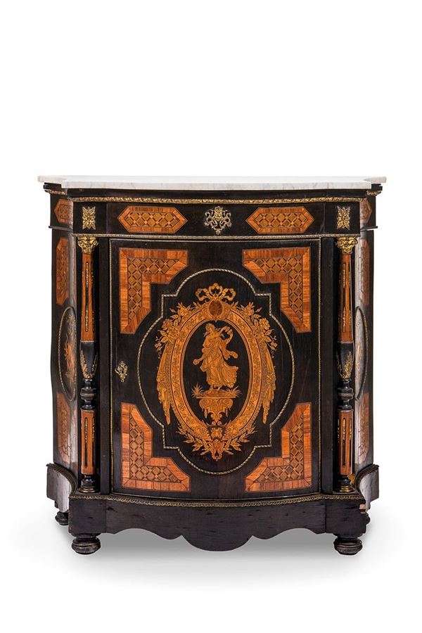Credenzino in legno ebanizzato, XIX-XX secolo