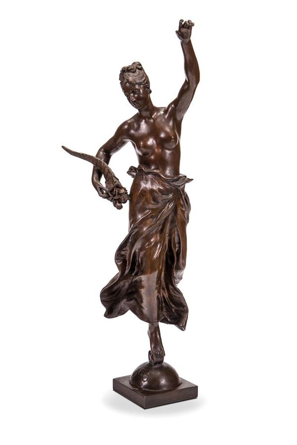 Jean Gautherin : Scultura in bronzo, Allegoria dell&#39;abbondanza  - Auction Antiques, Works of Art and Decorative Objects - Incanto Casa d'Aste e Galleria