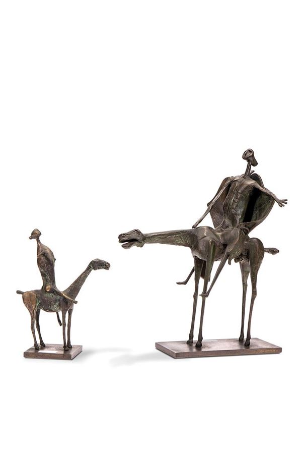 Due sculture di guerrieri in bronzo, XX secolo  - Auction Antiques, Works of Art and Decorative Objects - Incanto Casa d'Aste e Galleria