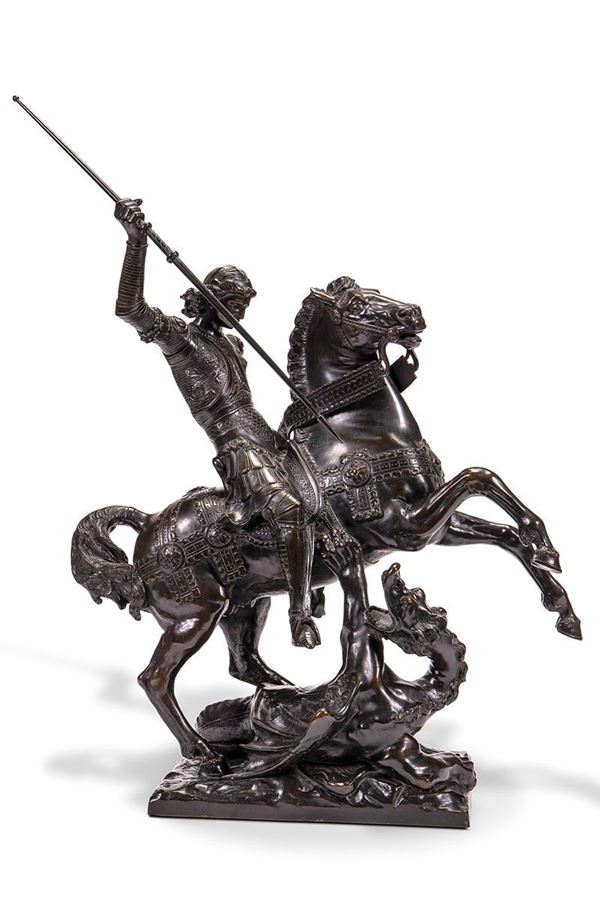 Bronzo, San Giorgio a cavallo e il drago, XIX-XX secolo