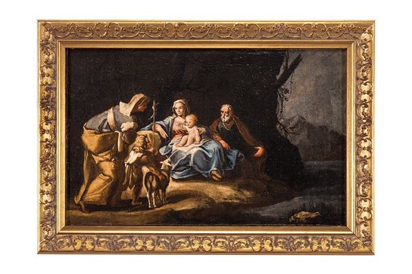 Dipinto, Sacra famiglia, Pittore italiano attivo all&#39;inizio del XVIII secolo  - Asta Antiquariato e Arti Decorative - Incanto Casa d'Aste e Galleria