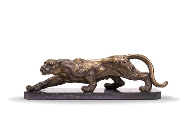 Scultura in bronzo, pantera, XIX-XX secolo  - Auction Antiques and Decorative Arts - Incanto Casa d'Aste e Galleria