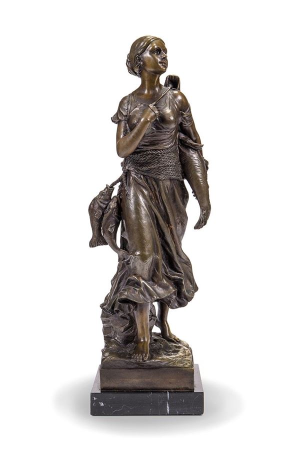 Scultura in bronzo, pescivendola