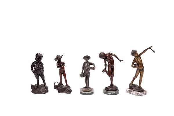 Cinque sculture in bronzo  - Auction Antiques, Works of Art and Decorative Objects - Incanto Casa d'Aste e Galleria