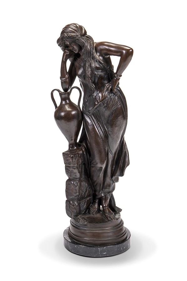 Scultura in bronzo, Donna con anfora,XIX-XX secolo