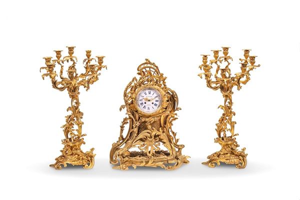 Trittico da camino in bronzo, XIX secolo  - Auction Antiques and Decorative Arts - Incanto Casa d'Aste e Galleria